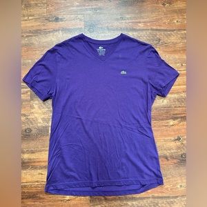 Men's Lacoste Purple Vneck Shirt